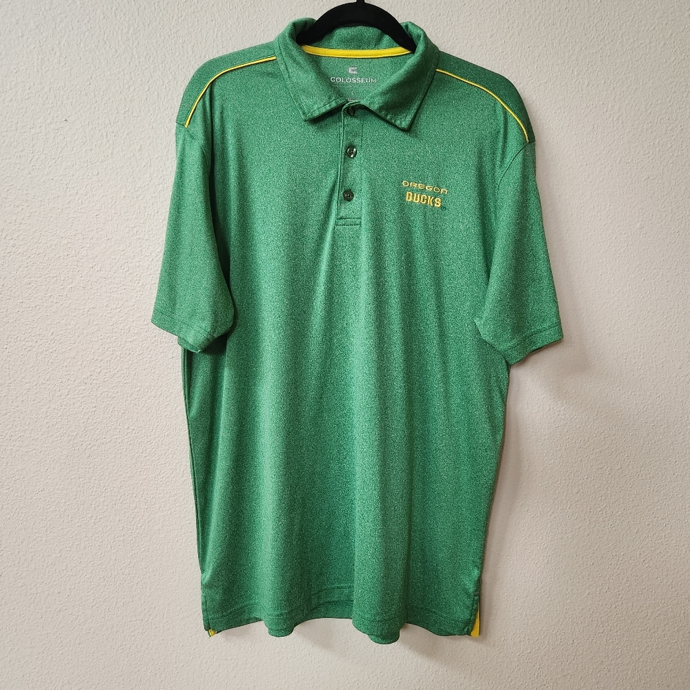 Colosseum Men's Collegiate Polo University of Oregon Ducks Green and Yellow